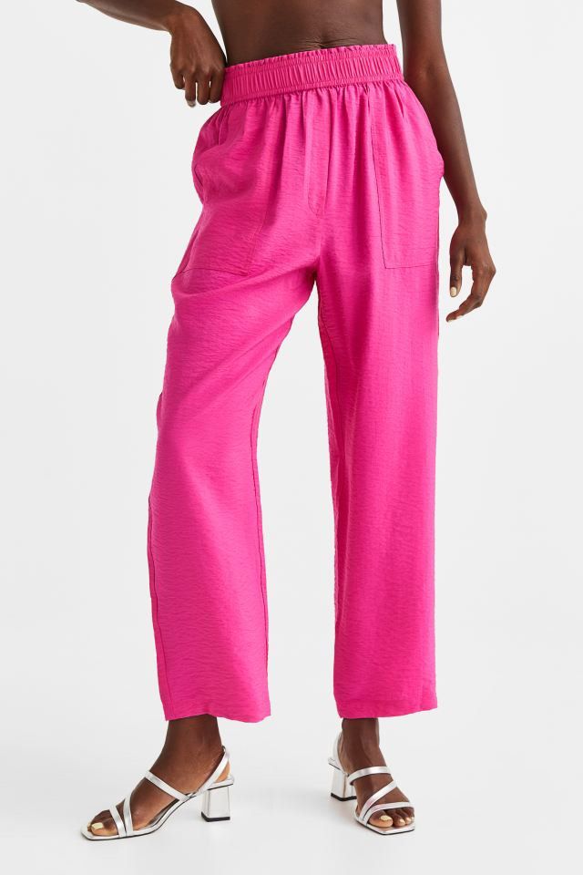 Hot Pink Pants - Linen-Blend Pants - Pink Wide-Leg Pants - Lulus