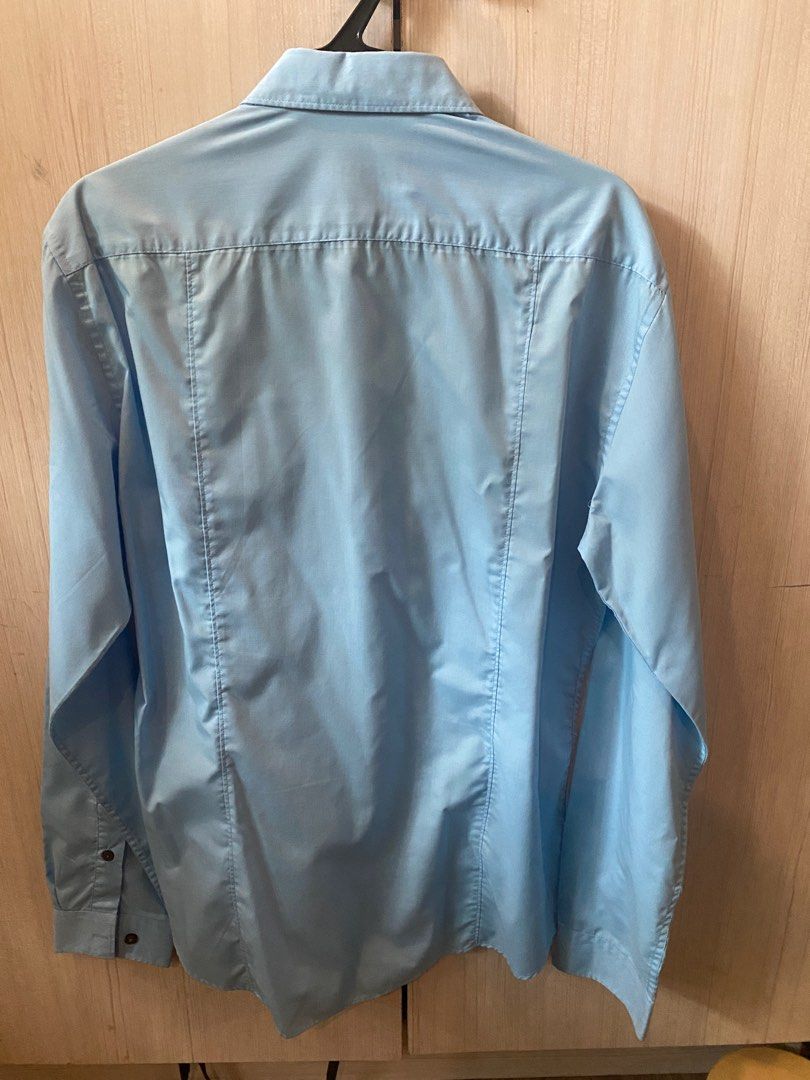 H&M Sky blue long sleeve polo (Category: Formal Shirts) located in Cainta. Submitted by chamaleon (Listing ID 1257746762, Image 2). Description: lw: 28x18.5in .