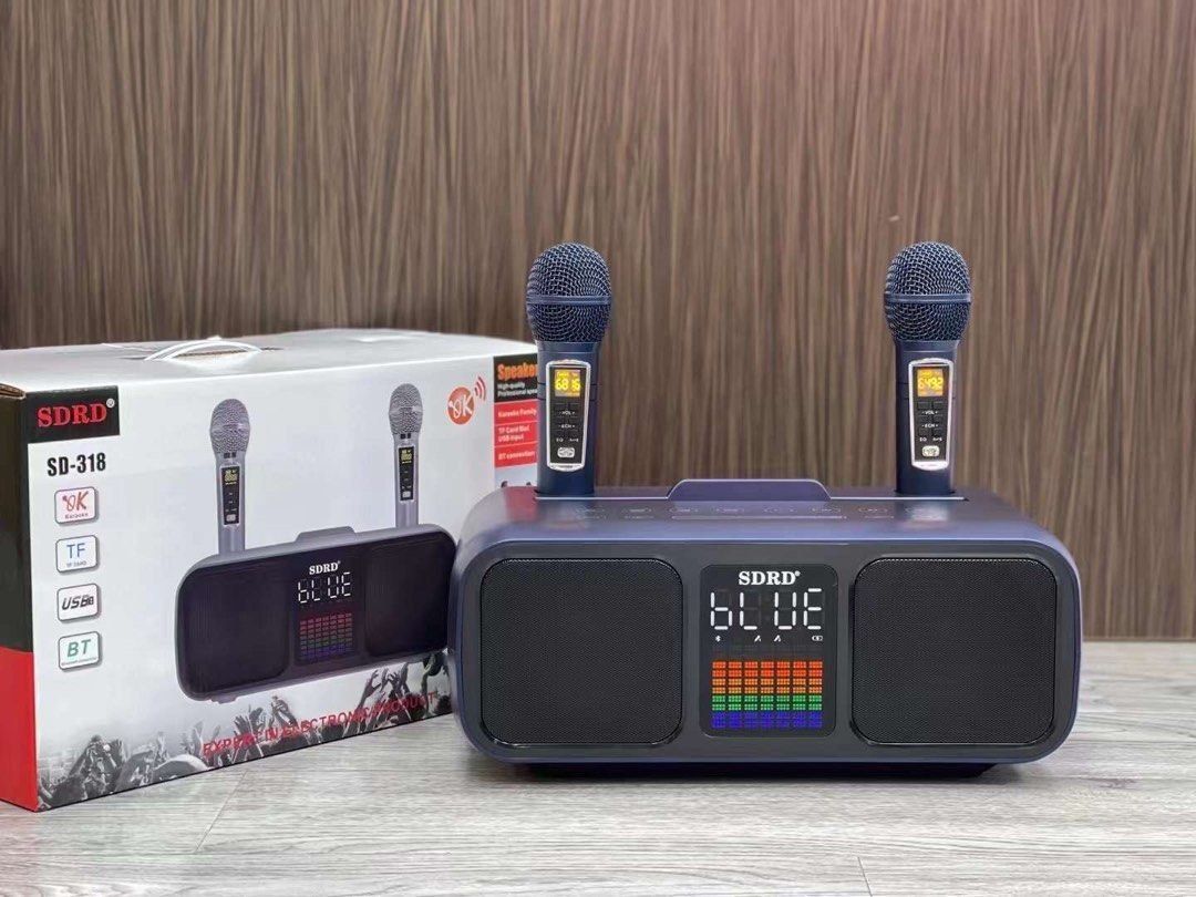 hongkong brand new(sdrd)sd318 family mini karaoke set with 2pc wireless ...