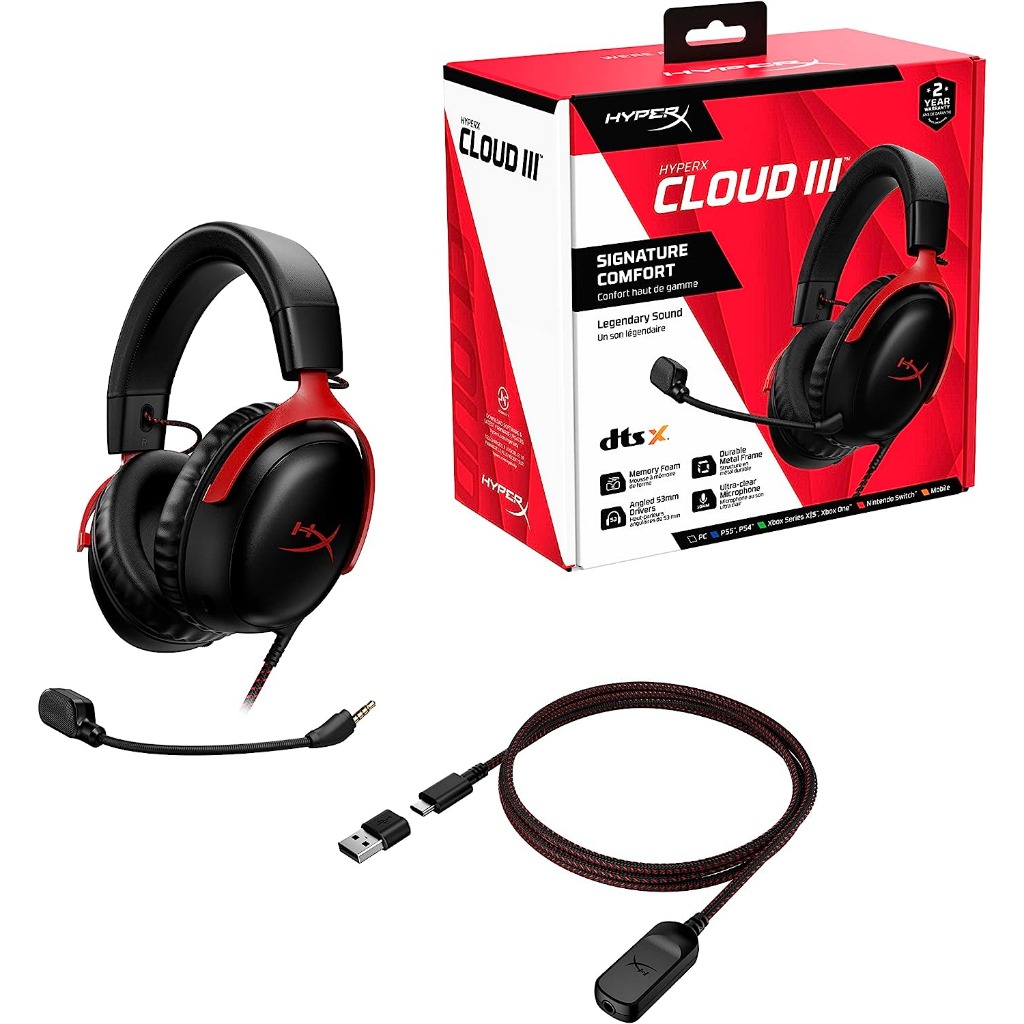 HyperX Cloud III Headset Wired Gaming Headset, Audio, Headphones