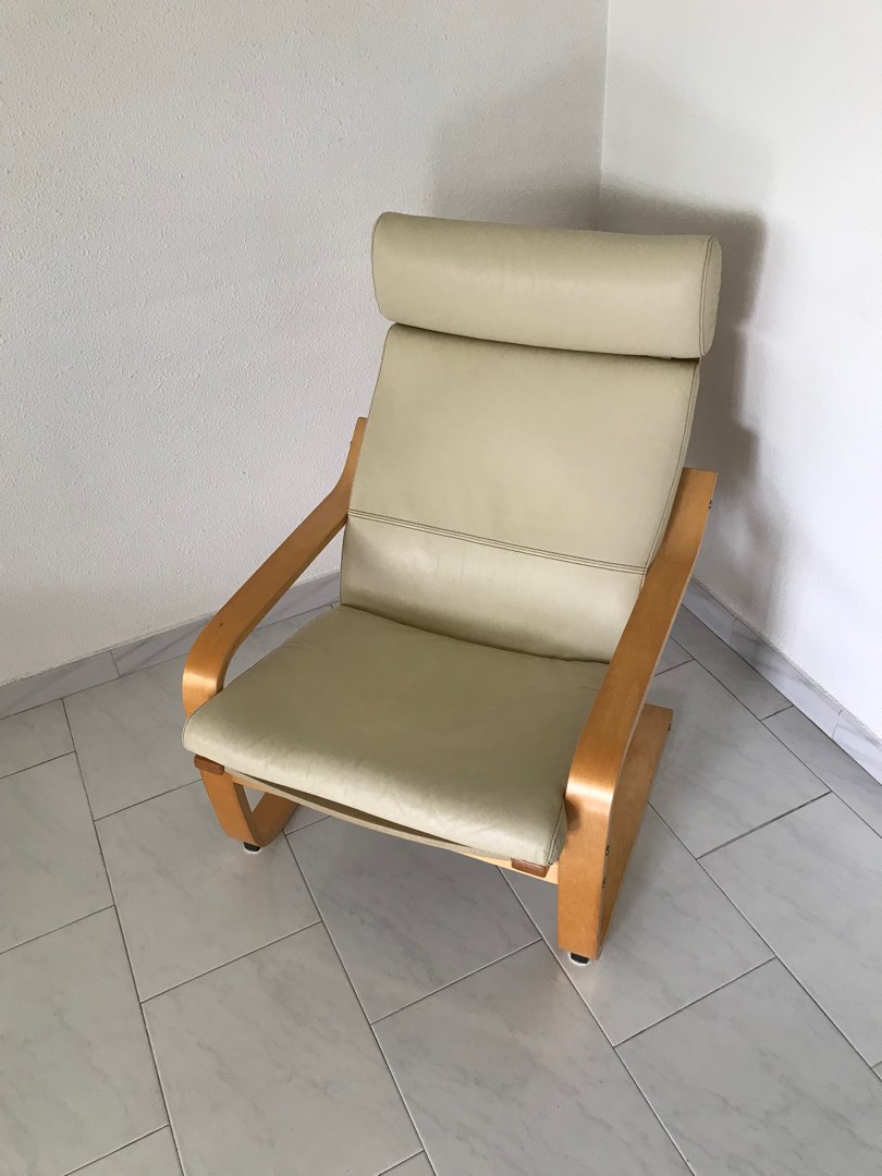 IKEA Leather Poang Armchair, Furniture & Home Living, Furniture, Chairs on Carousell