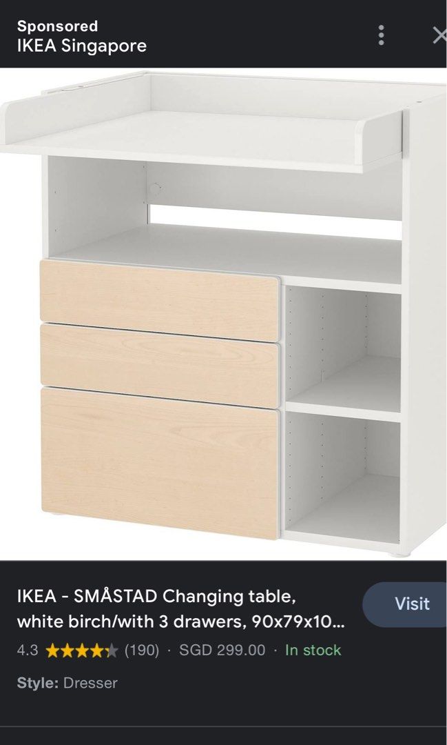 IKEA Smastad Baby Changing Table, Babies & Kids, Baby Nursery & Kids