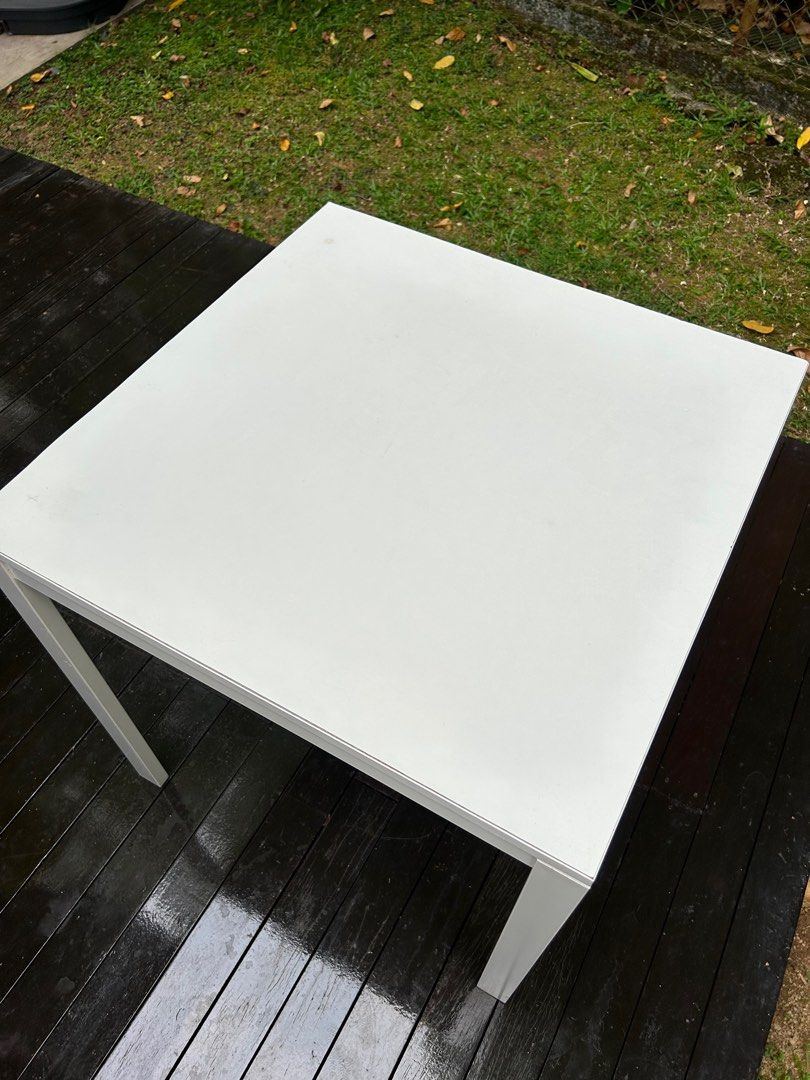 Square, modern IKEA table. Wood and metal. Good condition. , Furniture