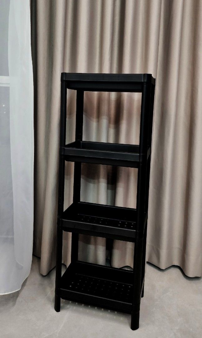 VESKEN Shelf unit, black, 37x23x101 cm - IKEA