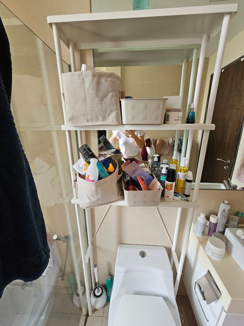 Ikea white bathroom shelves, Furniture & Home Living, Furniture, Shelves, & Racks on
