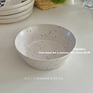 ins風網美白色潑墨碗