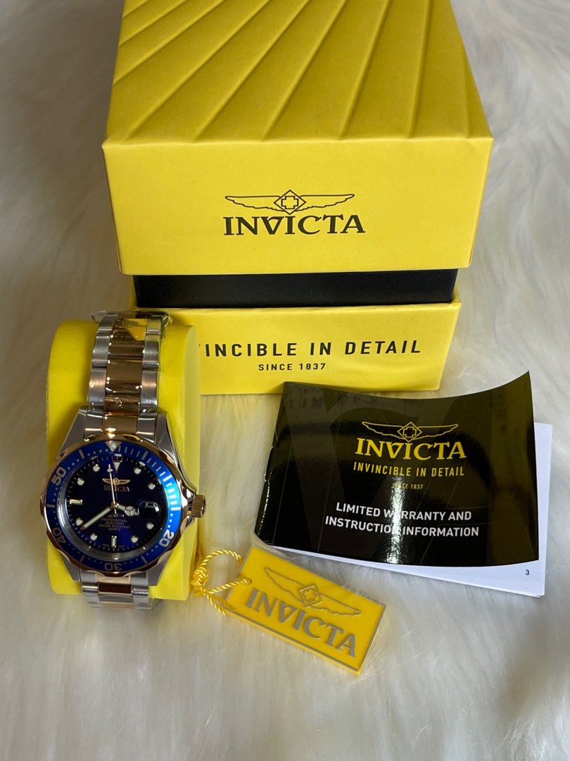 Invicta men's pro diver 37.5 mm hotsell stainless steel and gold tone watch