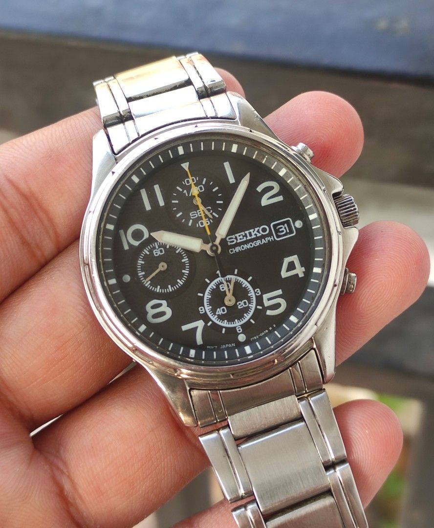 Jam Tangan SEIKO Military Chronograph Quartz Batre ORIGINAL