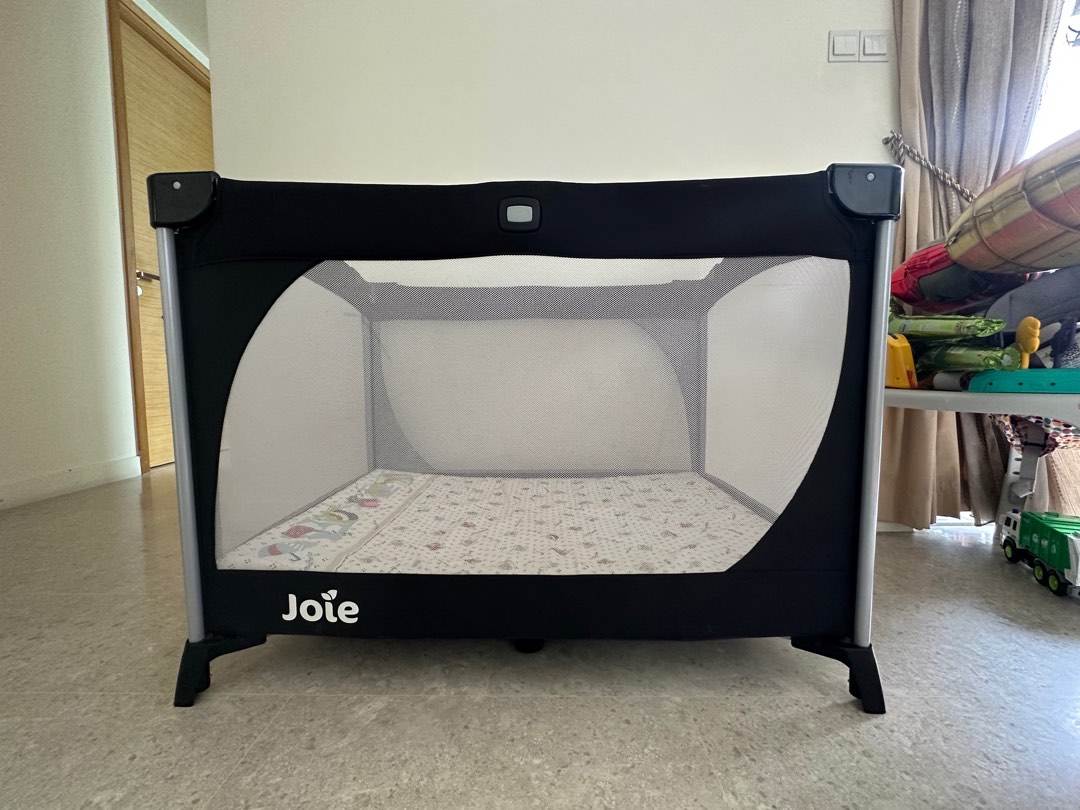 Joie Allura Travel cot in black ink Babies Kids Baby Nursery
