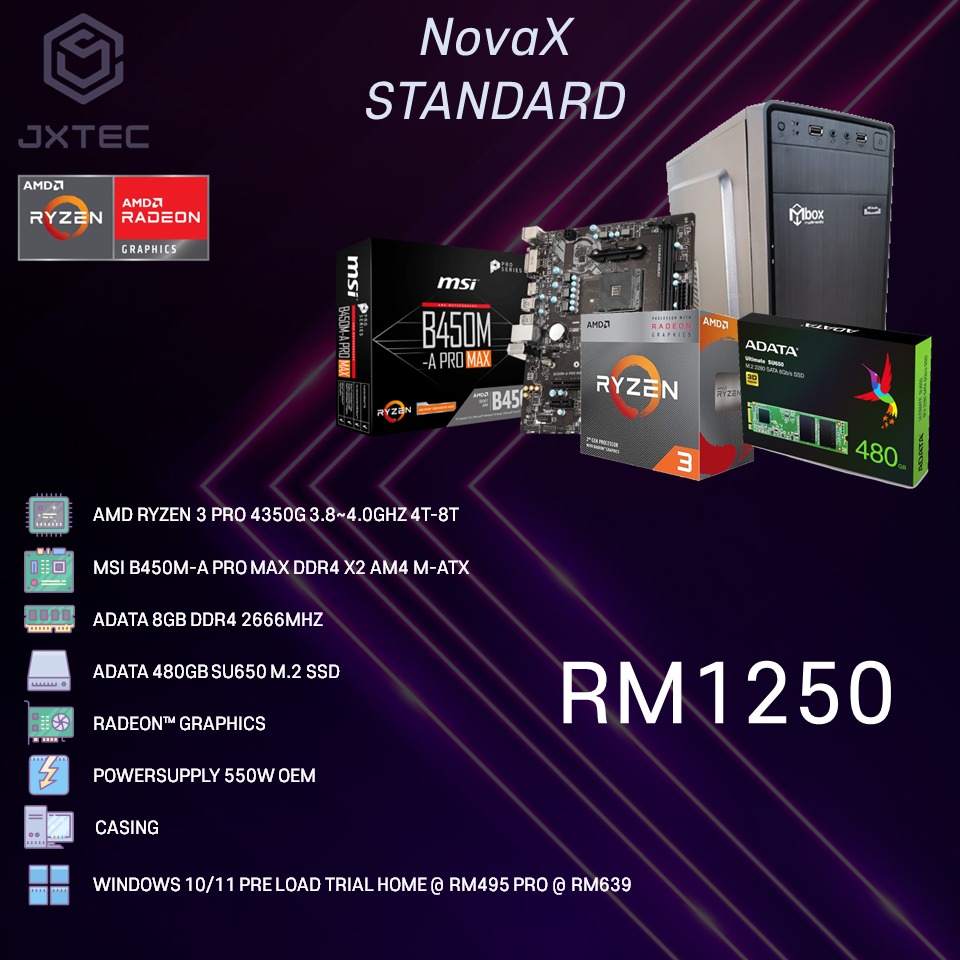 🚀JXTEC STANDARD NovaX RYZEN 3 - CUSTOM PC, Computers & Tech