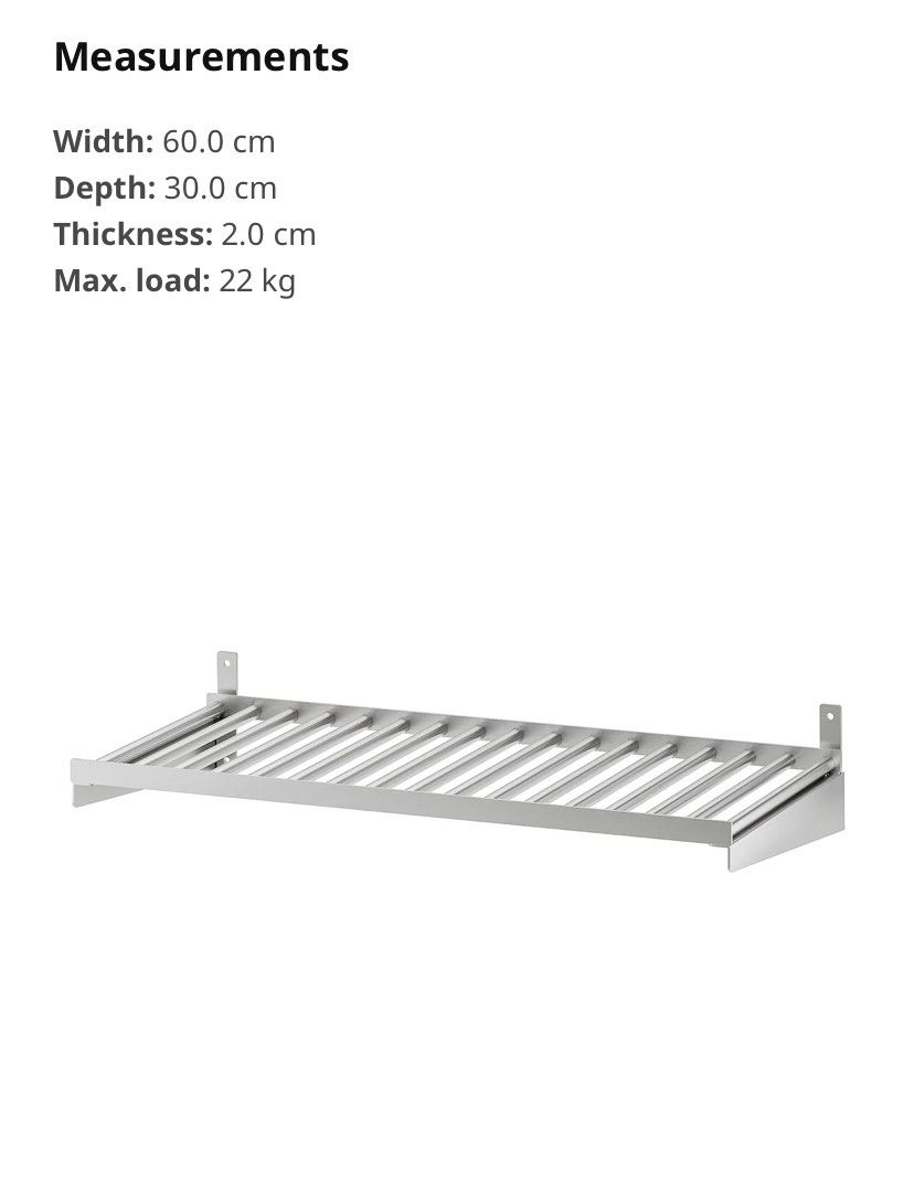 Kitchen Shelves IKEA KUNGSFORS, Furniture & Home Living, Bathroom