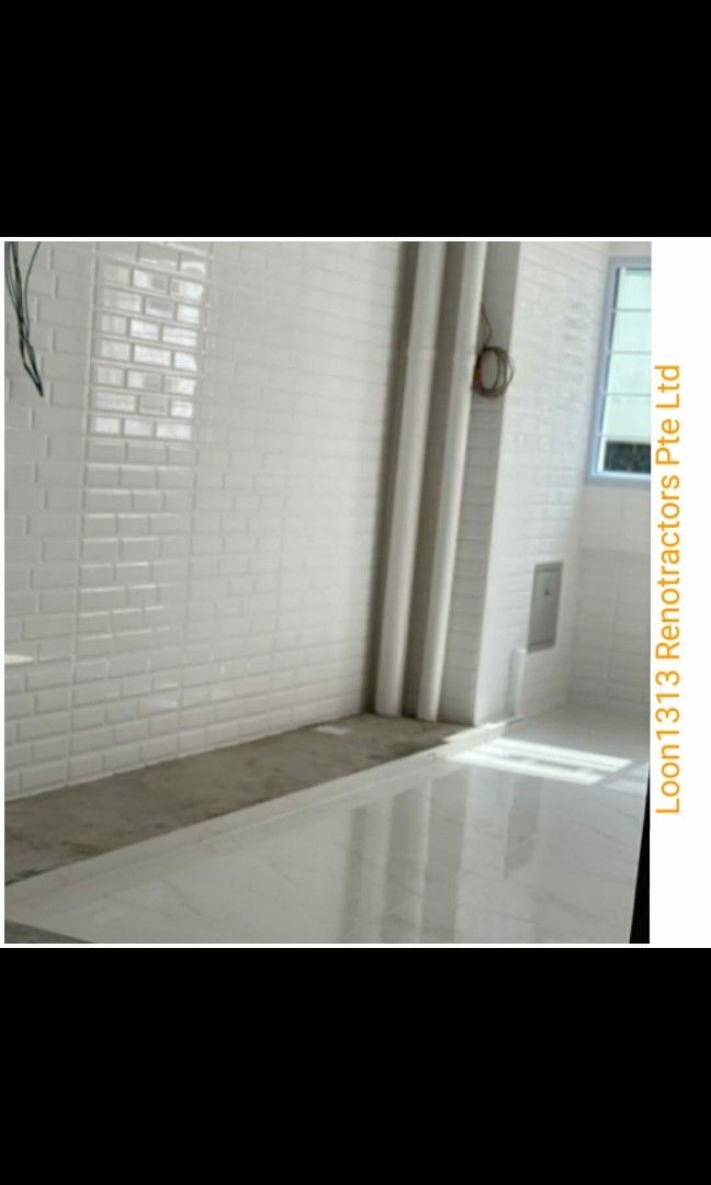 Kitchen Wall+Floor Tiles Overlay Works+ Works Completed