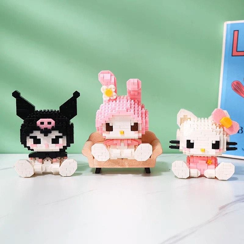 Sanrio Hello Kitty Cinnamoroll Pompompurin Kuromi Kawaii Cartoon LEGO  assembled children toys cute My Melody girls birthday gift - AliExpress