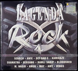 LAGENDA ROCK 4 (SEARCH AMY / WINGS AWIE / DEF-GAB-C / M NASIR / MAY / BLOODSHED / GERSANG DLL) 2001 BMG MUSIC DIGIPAK CD (Early Press)