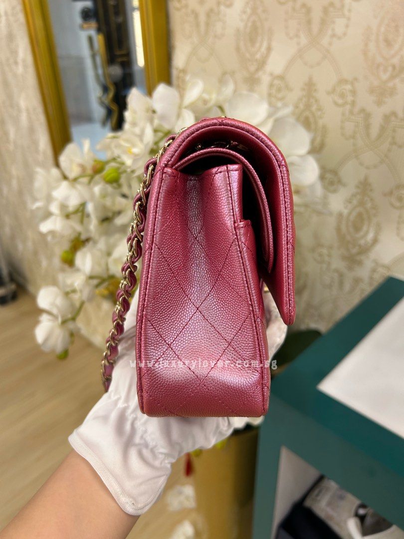 Chanel 22P dark pink medium classic flap 