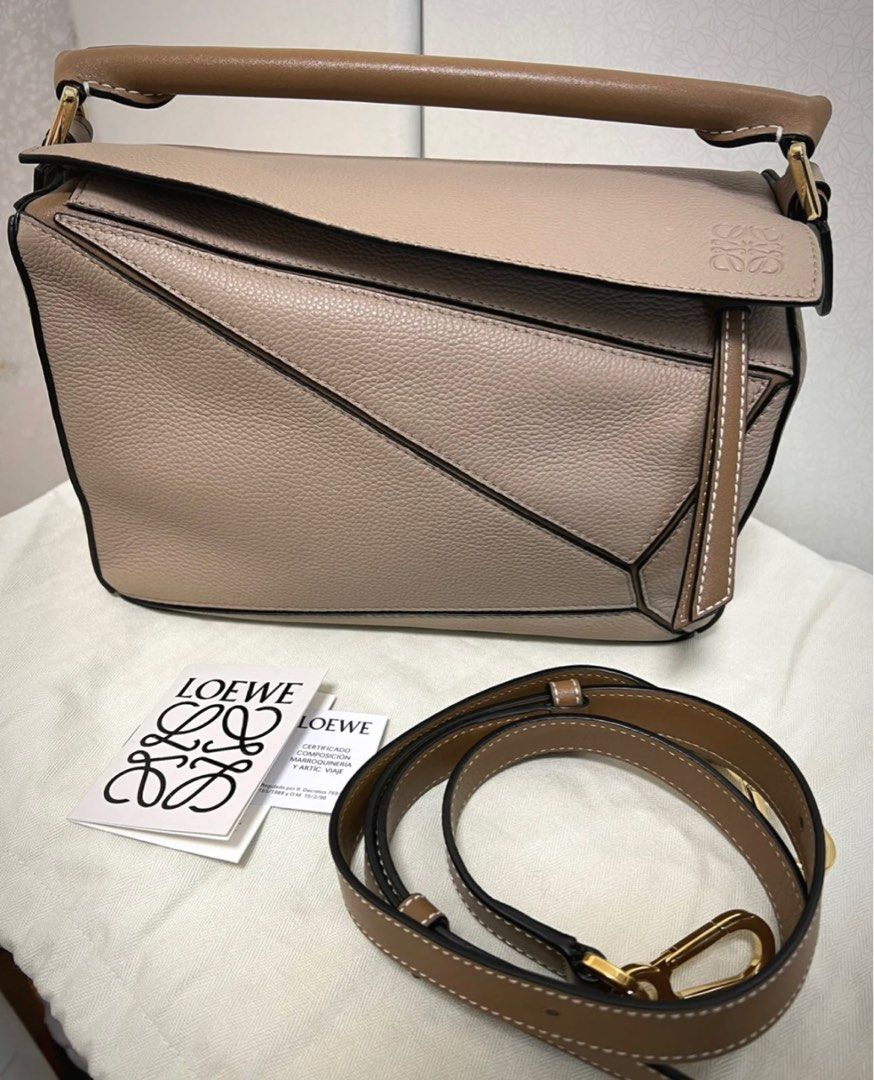 Loewe small sand mink puzzle bag, Women's Fashion, Bags & Wallets