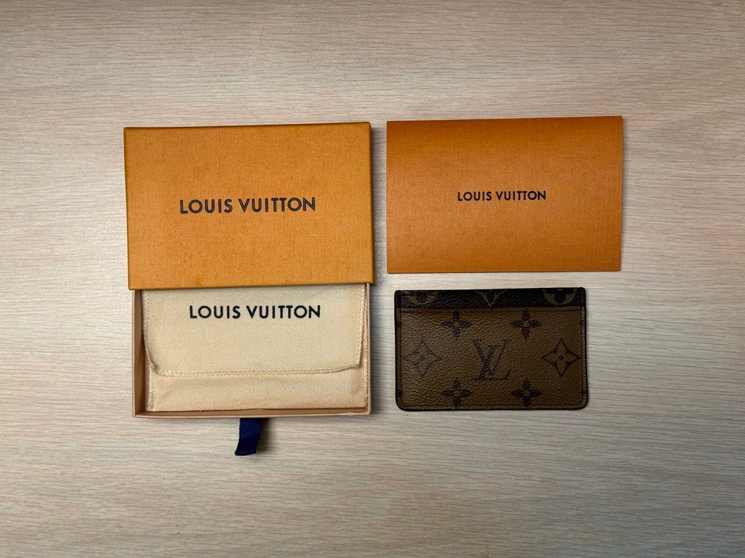 Authentic Louis Vuitton Monogram Reverse Monogram Card Holder M69161