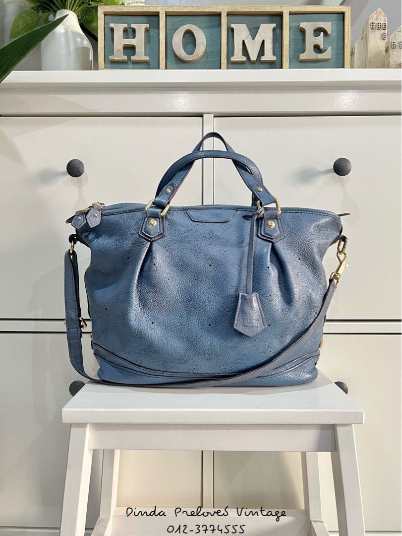 Louis Vuitton, Bags, Louis Vuitton Stellar Mahina Ciel Blue Leather Bag