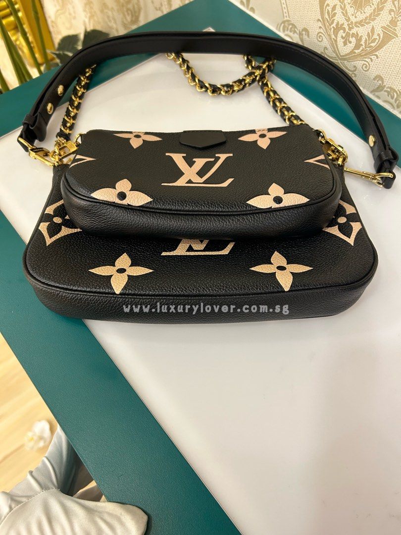 LV Louis Vuitton Multi Pochette Accessories Black/Cream Monogram Empreinte  Leather GHW, Luxury, Bags & Wallets on Carousell
