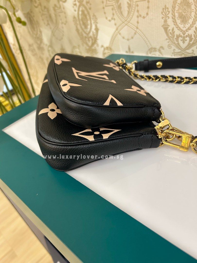 LV Louis Vuitton Multi Pochette Accessories Black/Cream Monogram Empreinte  Leather GHW, Luxury, Bags & Wallets on Carousell