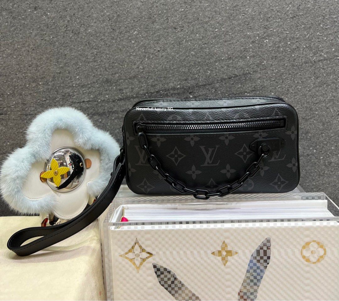 Louis Vuitton Second Bag Pochette Volga Monogram Eclipse Black Chain Virgil