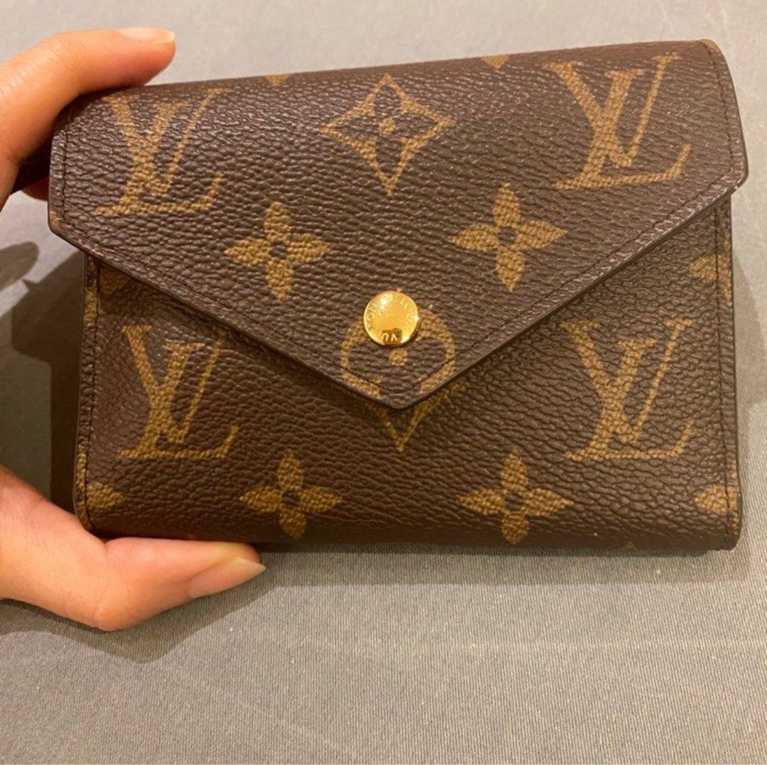 LV Victorine Wallet w/ gold button, Luxury, Bags & Wallets on Carousell