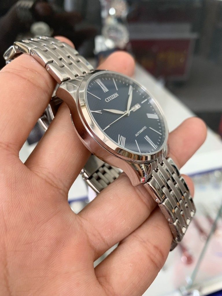 Lowest Price Citizen Men s Automatic Textured Blue Dial Stainless
