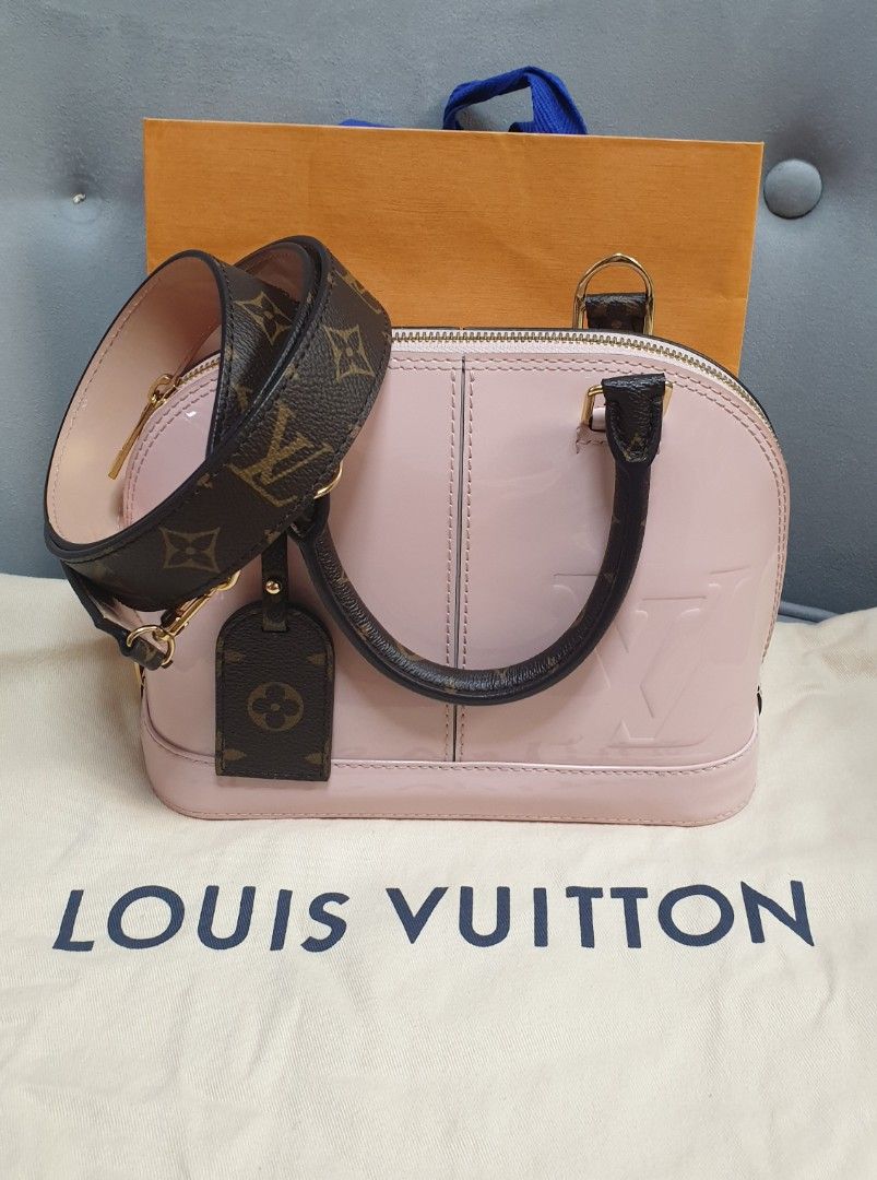 LV Alma BB Rose Ballerine Patent, Luxury, Bags & Wallets on Carousell
