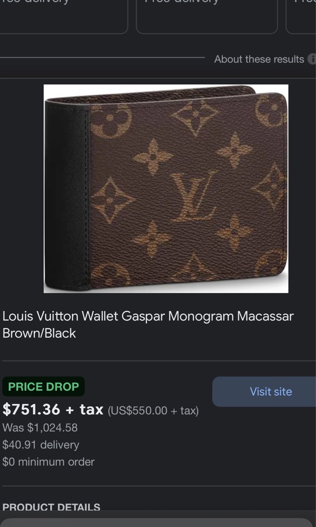 LV Gaspar Monogram Macassar Wallet