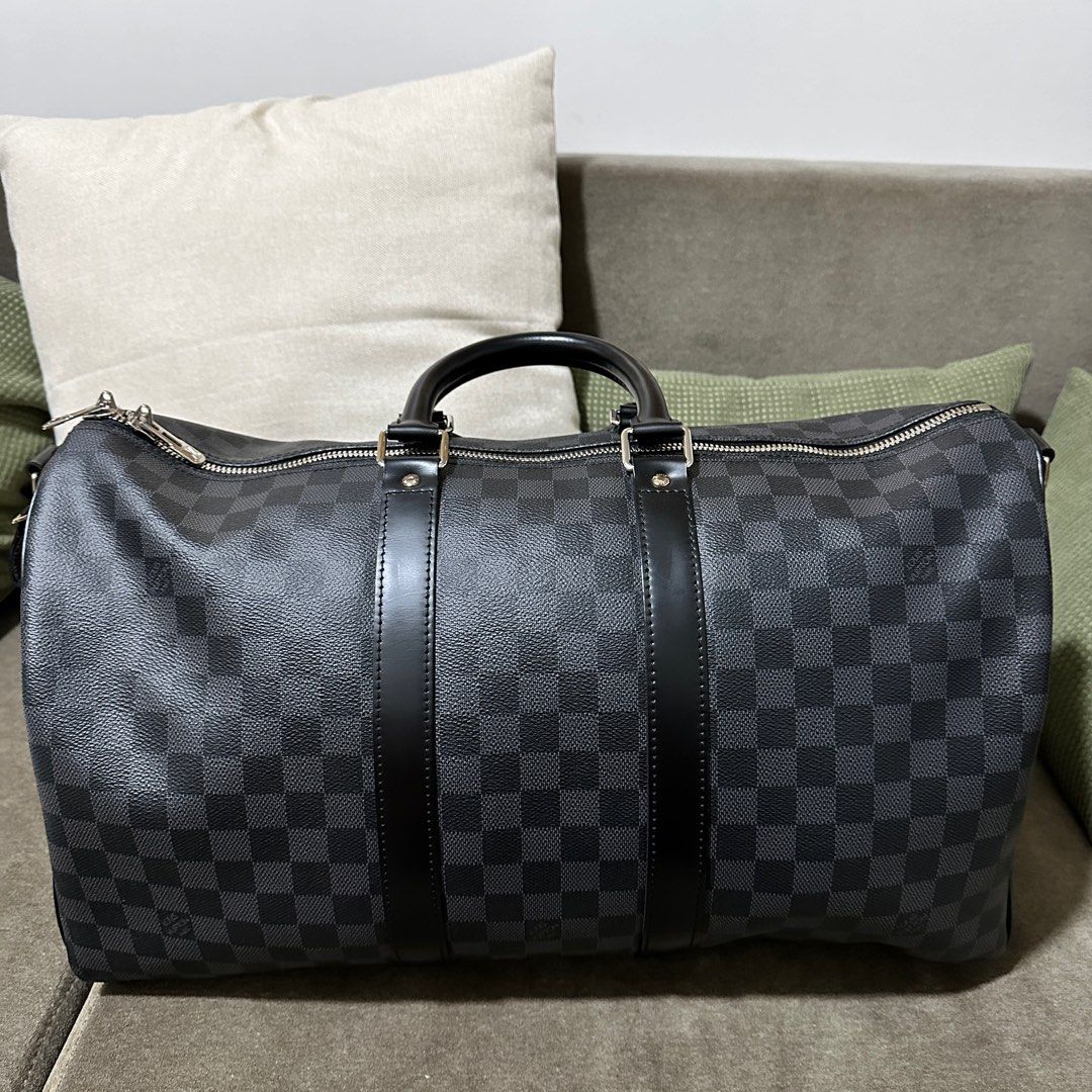 LOUIS VUITTON KEEPALL BLACK/GRAY, Luxury, Bags & Wallets on Carousell