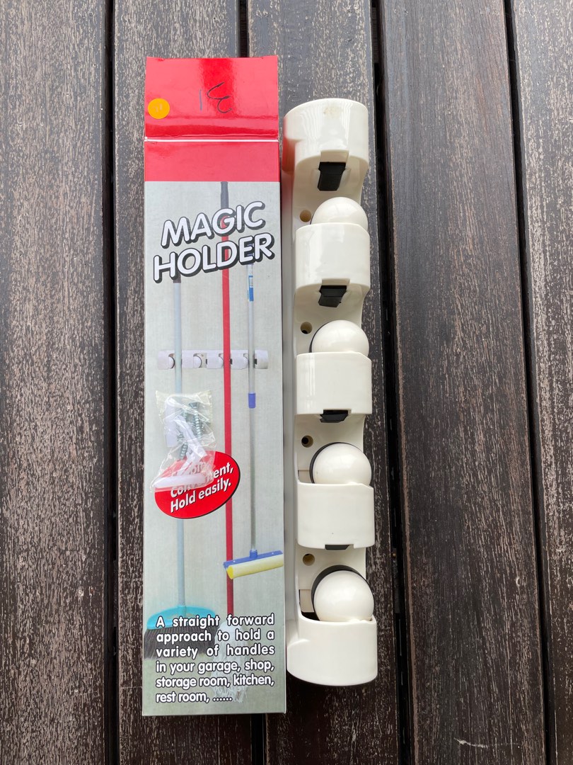 Magic Holder for Mop and Broom, Furniture & Home Living, Cleaning ...