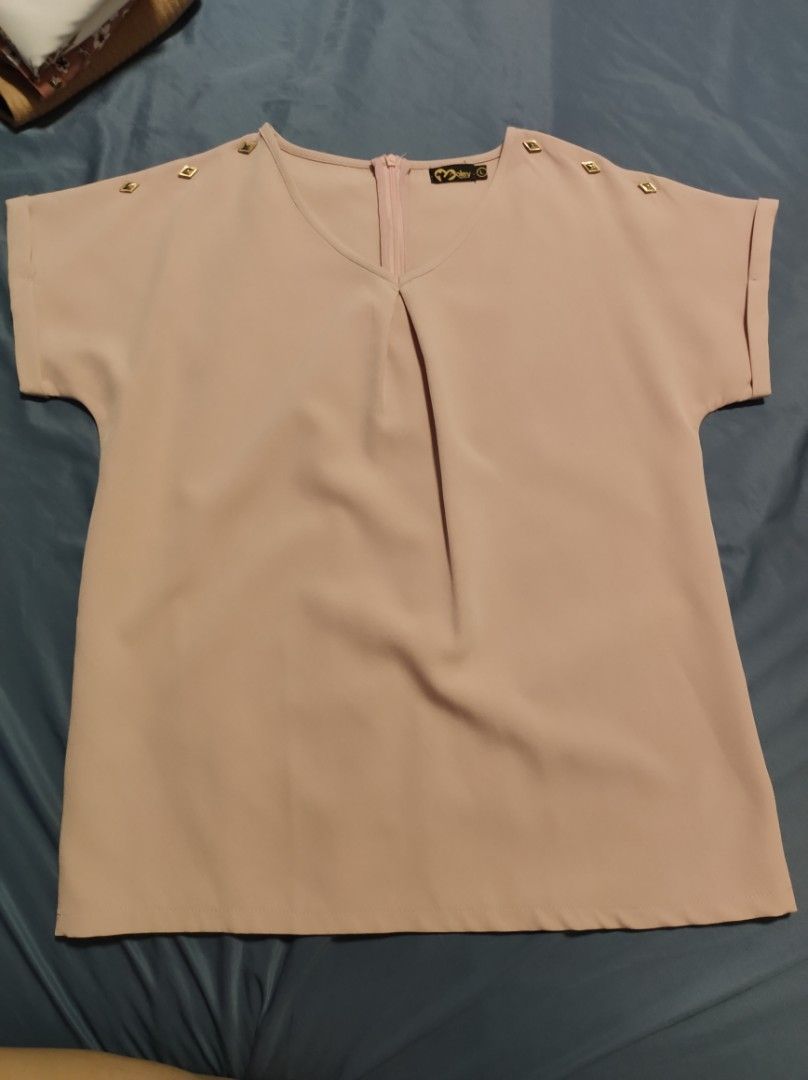 Ann Taylor Branded Pastel Pink Short Sleeves Chiffon Blouse/Top, Women's  Fashion, Tops, Blouses on Carousell