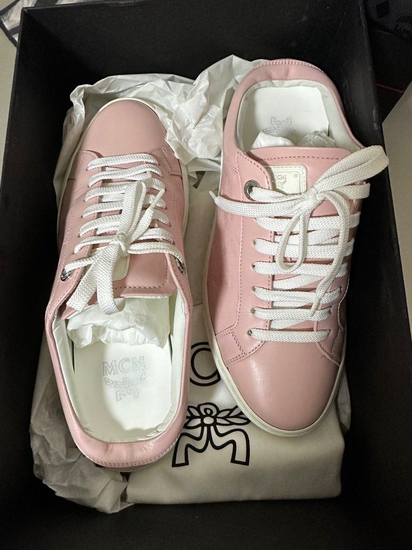 Pink and 2025 white mcm slides