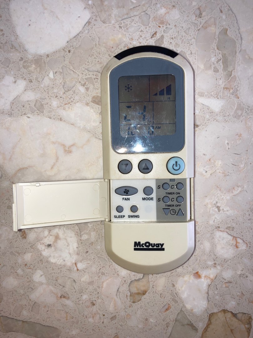 Mcquay aircon remote (lcd partial), TV & Home Appliances, Air
