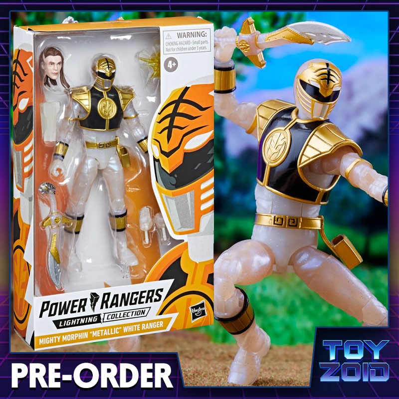 Mighty Morphin Power Rangers Lightning Collection Metallic White Ranger ...