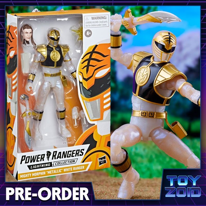 Mighty Morphin Power Rangers Lightning Collection Metallic White Ranger ...
