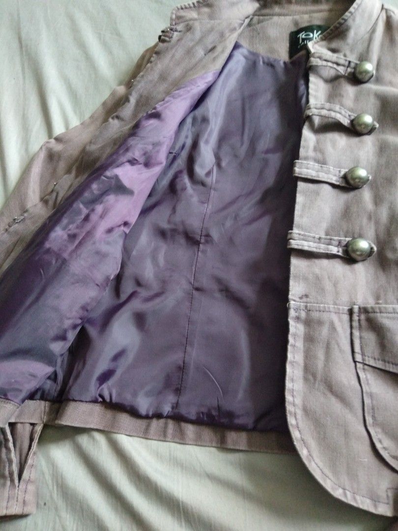 Purple Military jacket with buttons