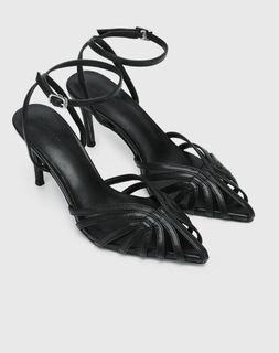 Milliot & Co. - Mariah Open Toe Heels (Black)