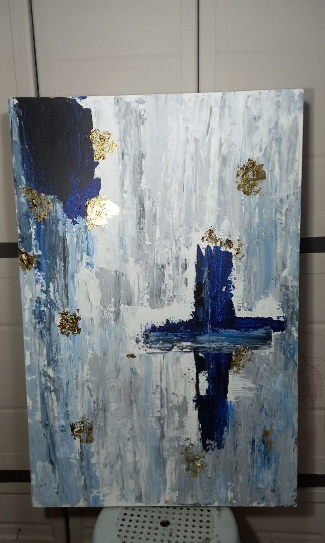 Minimalist textured Abstract painting (Category: Art & Prints) located in Malabon City. Submitted by jatorresart (Listing ID 1257849240, Image 1). Description: Title Revere size 2x3ft with gold floater frame and COA.