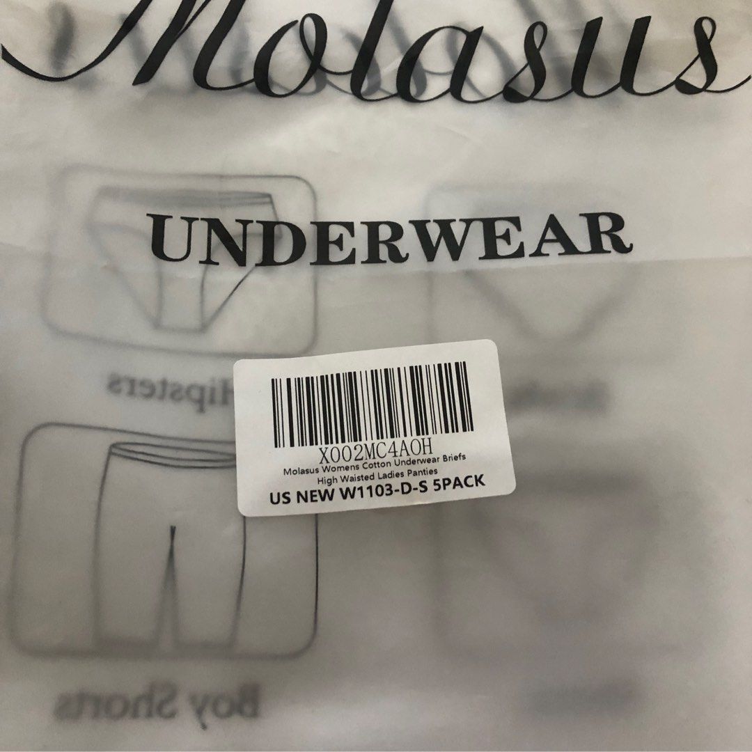 Molasus Womens High Waisted Cotton Underwear Briefs 5 pack