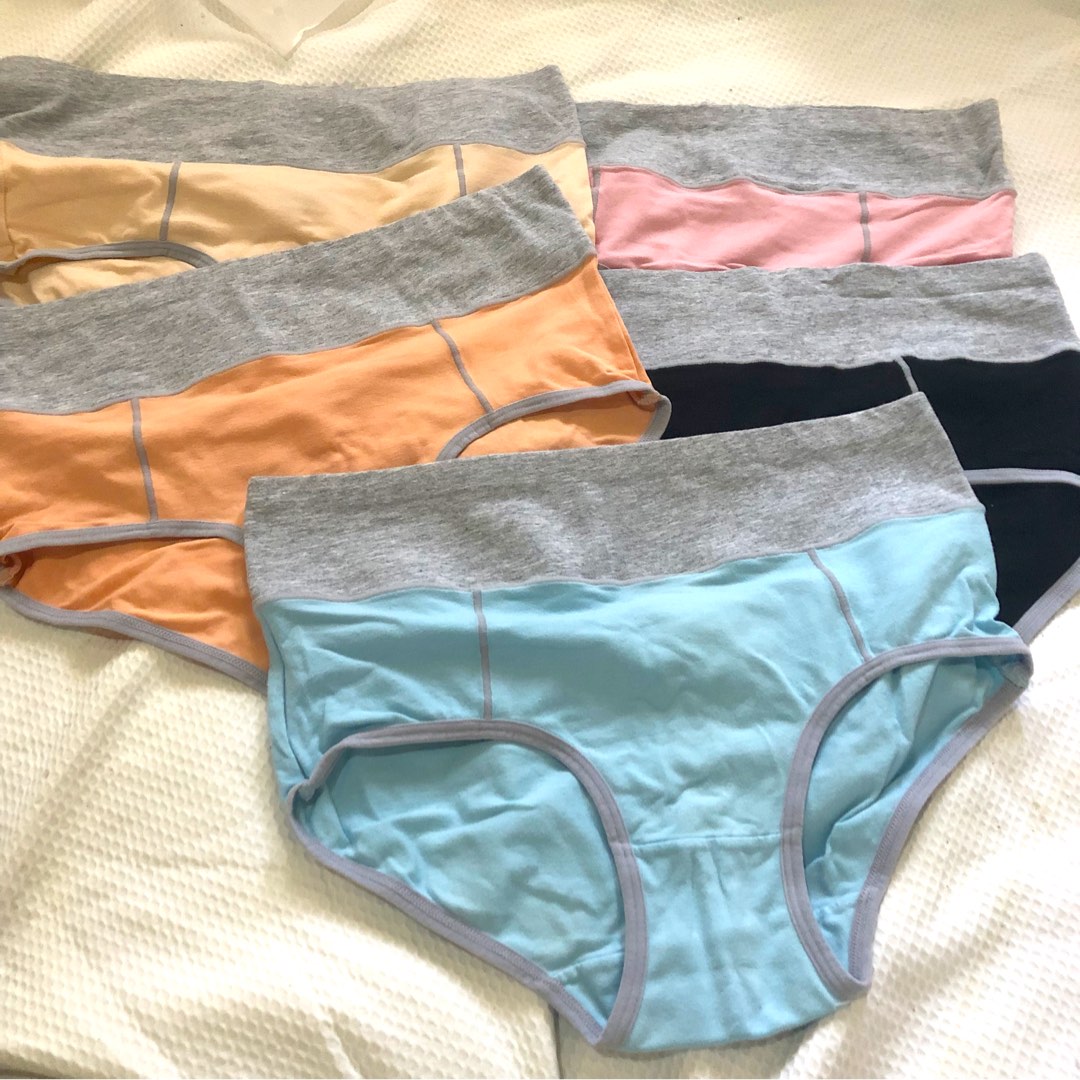 Molasus 5pcs Women's Soft Cotton Underwear Briefs High Waisted