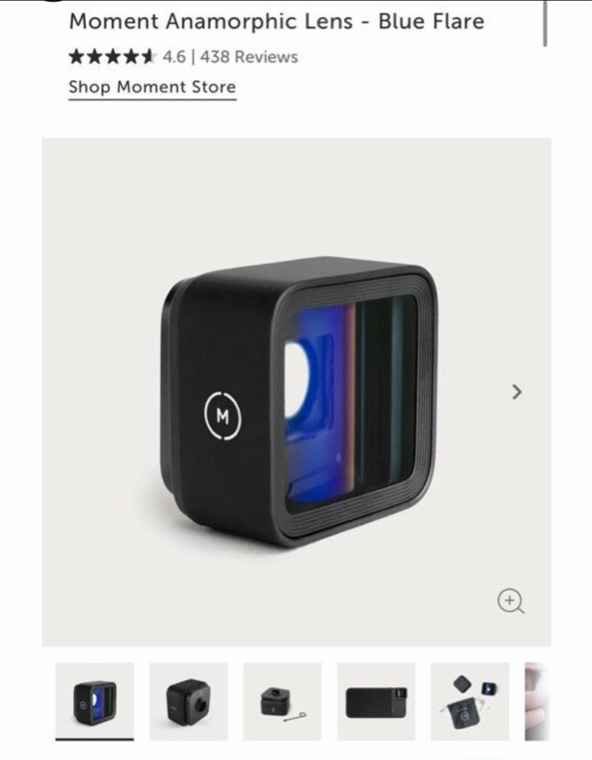 Moment anamorphic lens Blue flare, Photography, Lens & Kits on Carousell