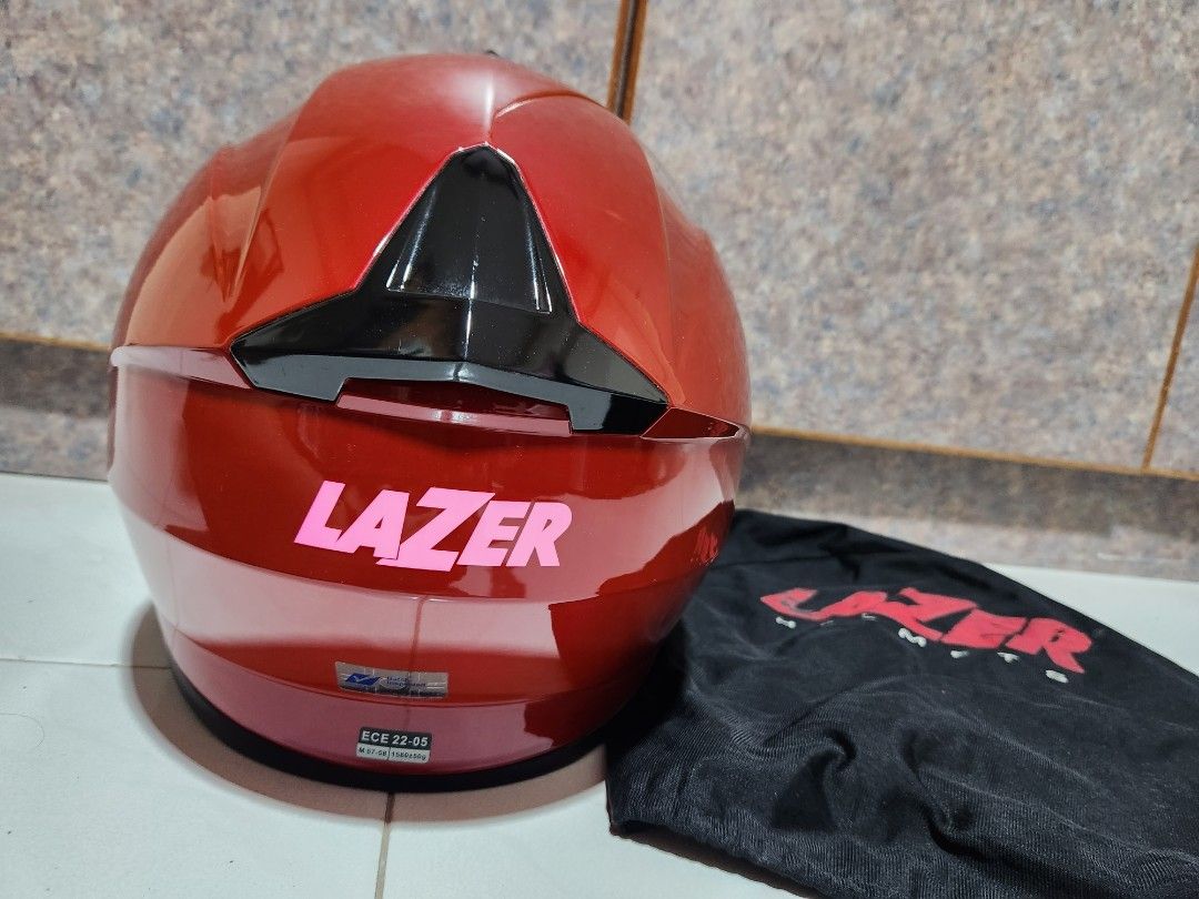 Glossy Red Lazer Modular MotorBike Helmet Size M Motorcycles