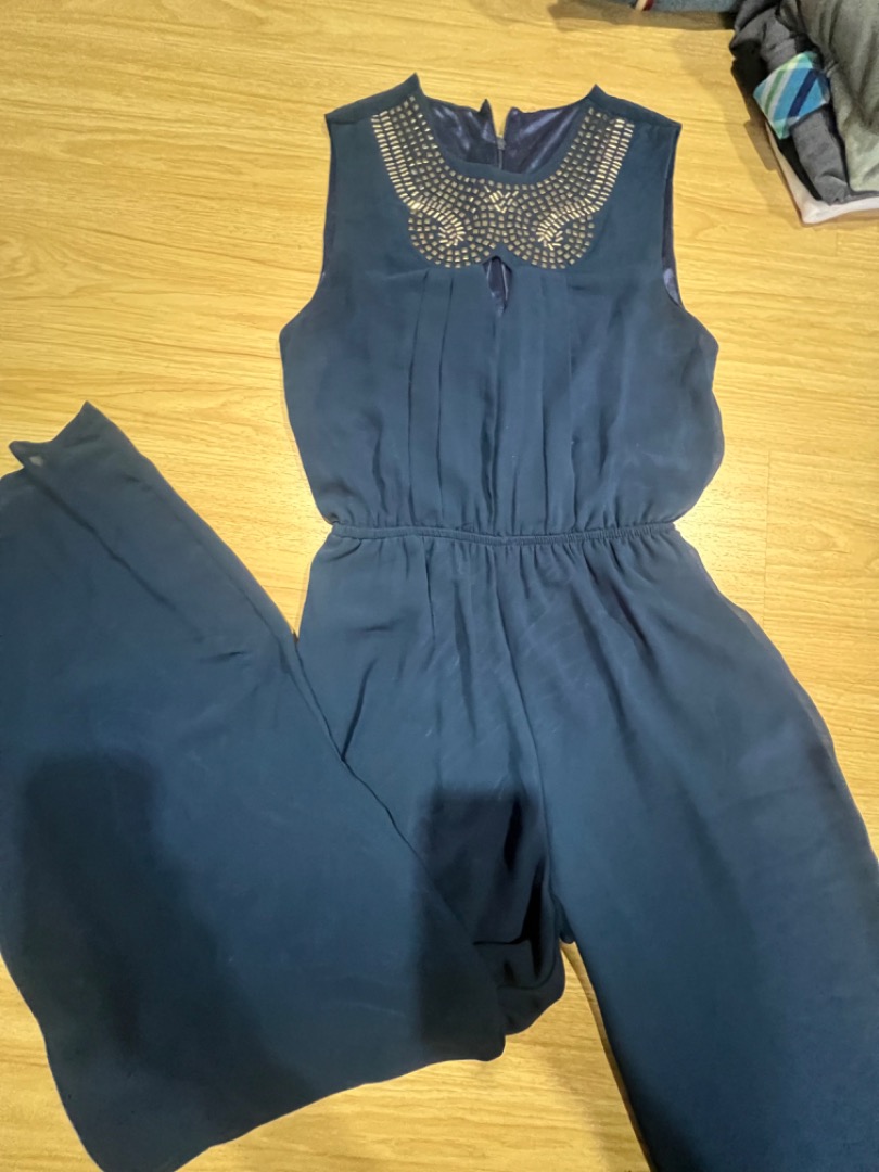 Navy Blue Jumpsuit, Women's Fashion, Dresses & Sets, Jumpsuits on Carousell