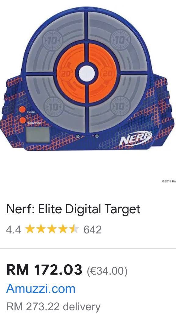 NERF ELITE ELECTRONIC TARGET Hobbies Toys Toys Games on