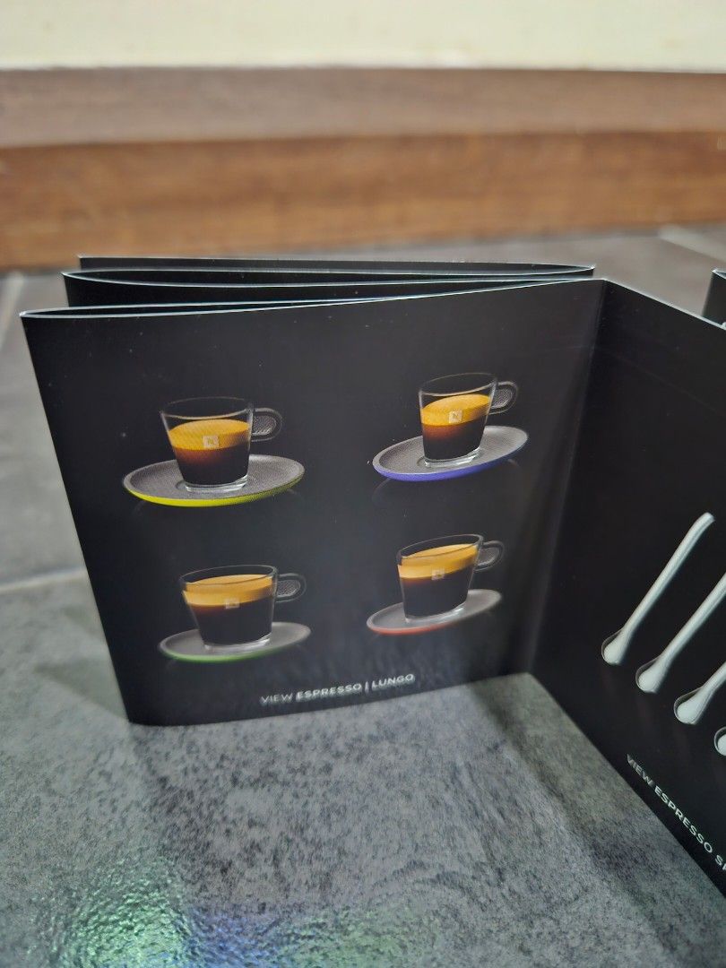 Nespresso View Collection 2 View Lungo Cups & 2 View Expresso Cups & 4  Saucers Box Set 