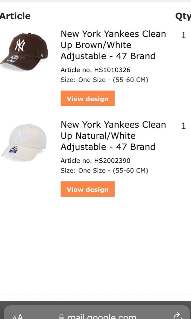 47 Brand Curved Brim New York Yankees MLB Clean Up White Cap