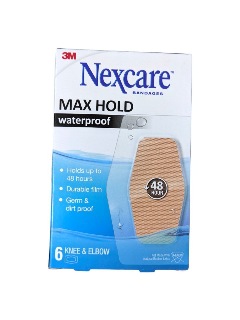 Nexcare Max Hold Waterproof Bandages, Stays On for 48 Hours, Flexible
