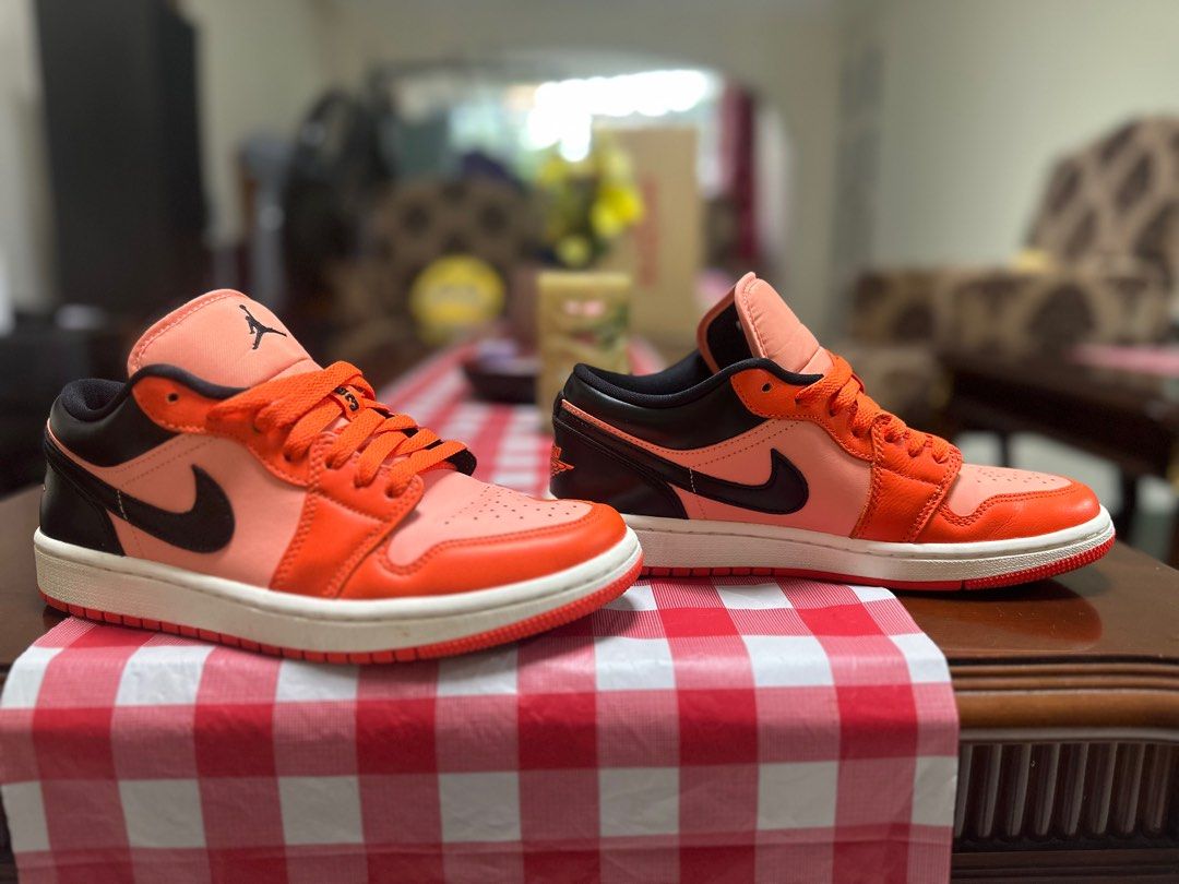 Nike air jordan clearance orange and black