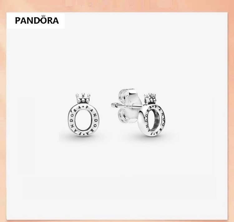 Pandora crown earrings discount silver